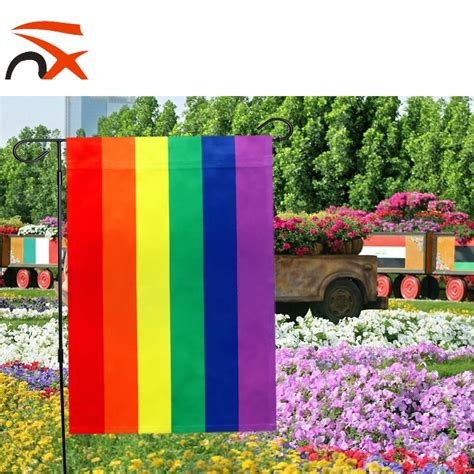 custom 30 45cm 100d polyester gay pride rainbow garden flag set buy rainbow flag rainbow