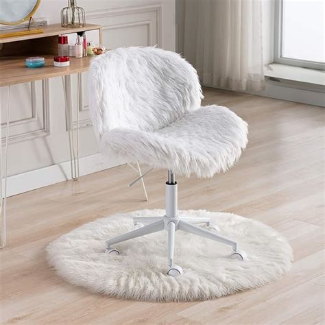 Wahson Home Office Chair Swivel Desk Chair Height Adjustablefaux Fur