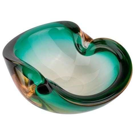 Green Murano Glass Bowl Attributed To Flavio Poli For Seguso Darte