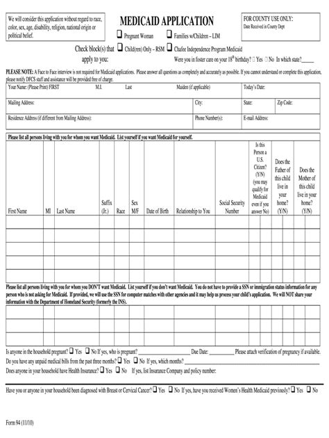 Ga Medicaid Application Fill Online Printable Fillable Blank