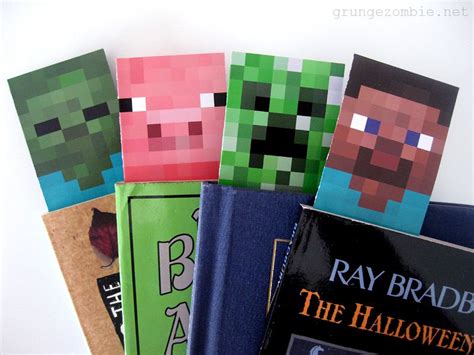 Free Printable Minecraft Bookmarks For Goodie Bags At Grunge Zombie