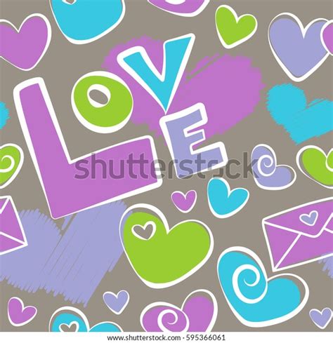 Creative Background Made Hearts Love Letter Stock Illustration 595366061