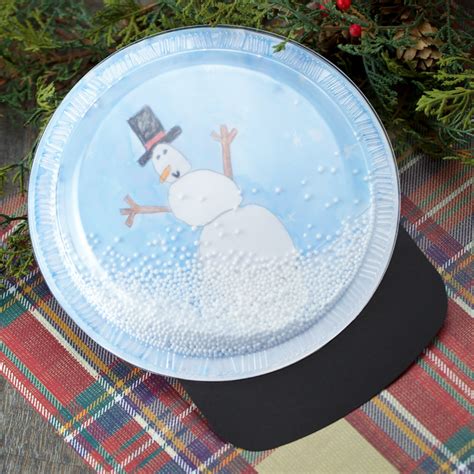 Plastic Plate Snow Globe Craft Globe Crafts Winter Crafts For Kids