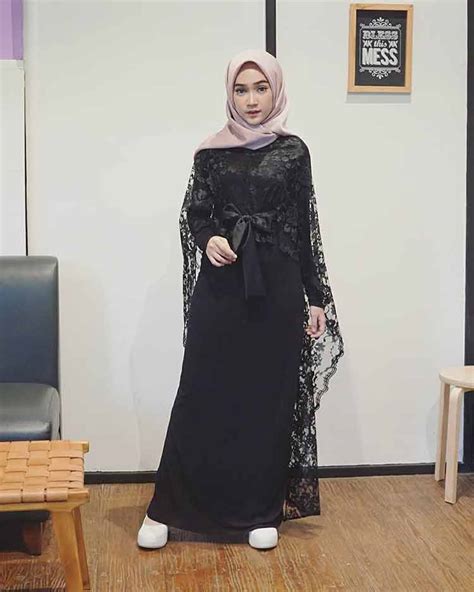 baju gamis brokat modern model kebaya 2020 hijab casual