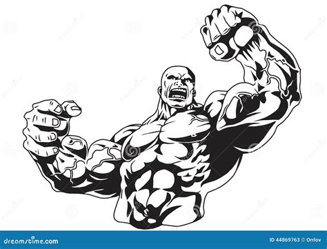Muscular Bodybuilder Illustration 44869763 Megapixl