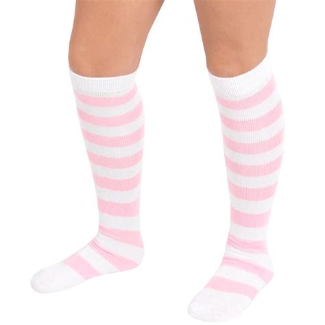 white light pink striped socks pink knee high socks high knee boots outfit striped socks
