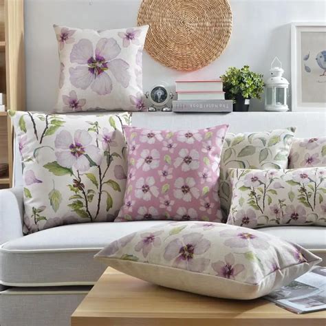 Ink Aesthetic Petals Pillow S Floral Cushion Linen Pillowcase Waist