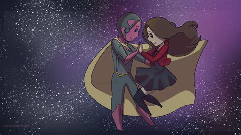 Cosmic Lovers Scarlet Witch And Vision Mcu By Pndraa On Deviantart