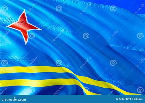 Aruba Flag 3d Waving Flag Design The National Symbol Of Aruba 3d