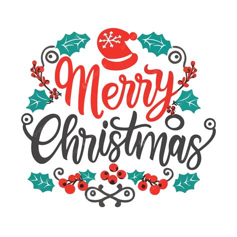 Merry Christmas Typography With Element Illustration Vector Merry