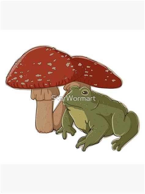 Toad With Toadstools Poster By Starwormart Redbubble