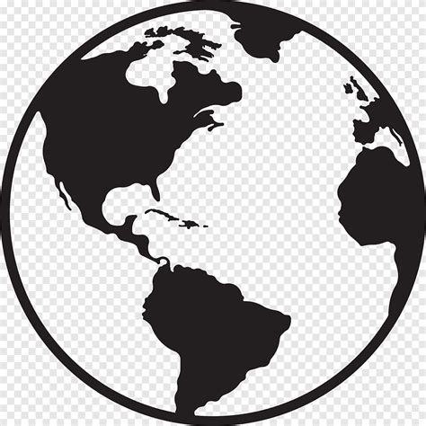 Globe Earth Map Of The World Globe Monochrome Png Pngegg