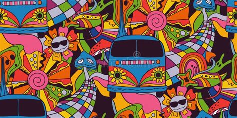 Psychedelic Bus Stock Illustrations 206 Psychedelic Bus Stock