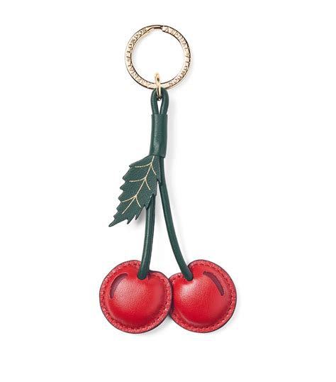 Aspinal Of London Leather Cherry Keyring Harrods Au