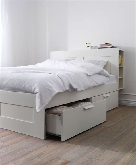 Brimnes Bed Frame With Storage White Queen Ikea White Bed Frame