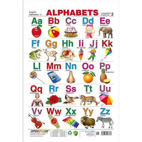Buy Spectrum Pre School Kids Learning Alphabets Educational Laminated