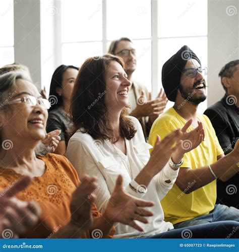 Audience Applaud Clapping Happiness Appreciation Training Concept Stock