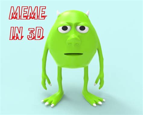 Mike Wazowski With Sulley Sully Face Meme In 3d