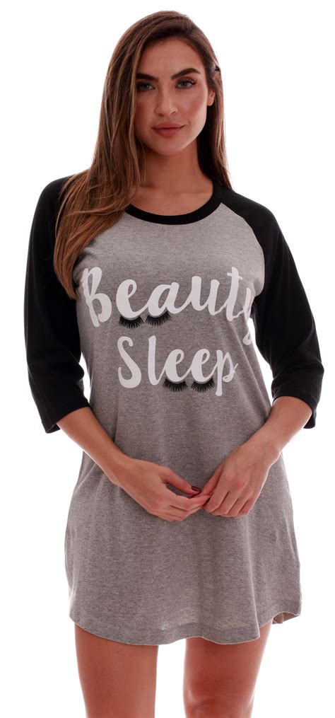 Just Love 100 Cotton Sleep Dress For Women Baseball Sleeve Nightshirt