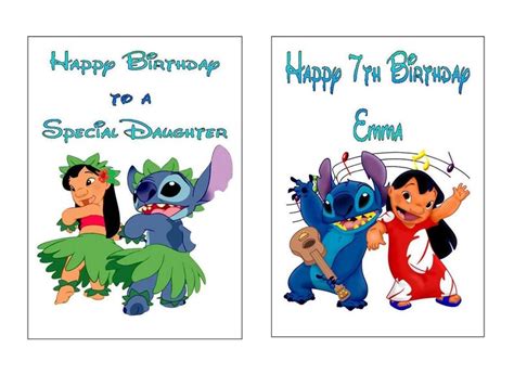 Personalised Printed Lilo And Stitch Birthday Cards For Any Etsy