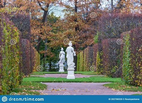The Sculptural Allegories In The Catherine Park Pushkin St Petersburg