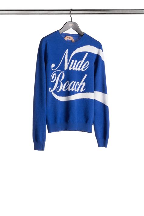 Intarsia Nude Beach Sweater In Blue N°21 Official Online Store