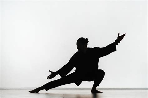 Premium Photo Silhouette Of A Person Practicing Qigong Energy