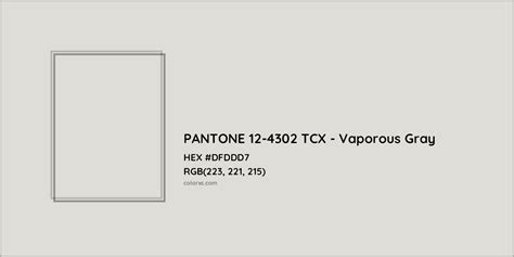 About Pantone 12 4302 Tcx Vaporous Gray Color Color Codes Similar