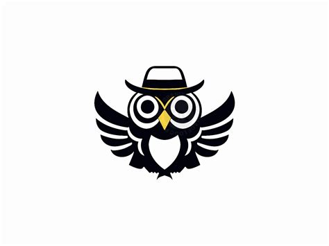 Owl With Hat Logo Branition