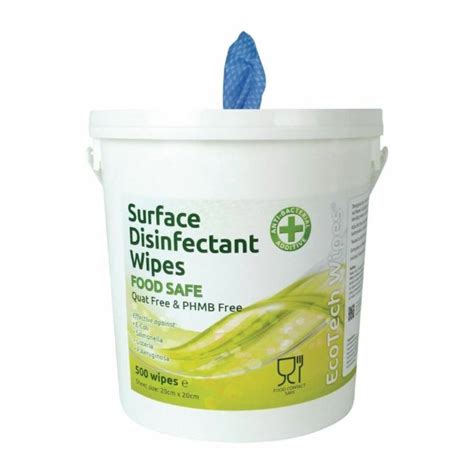Ecotech Quat Surface Disinfectant Wipes Bucket Bs En 1276 Approved