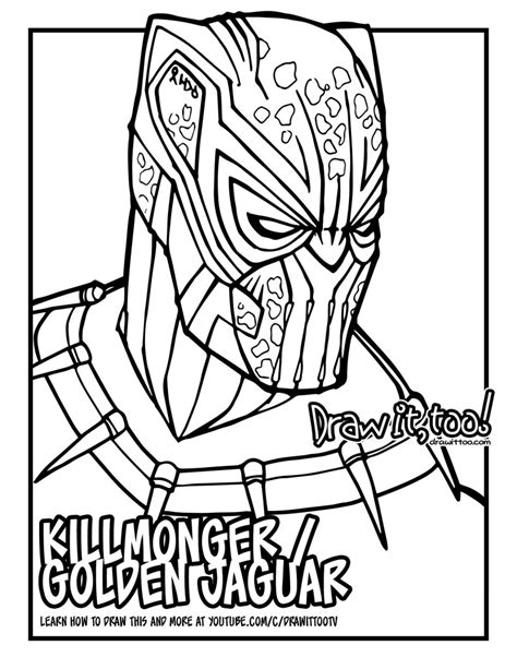 You can print out this baloo and bagheera the black panther coloring pagev or color it online with our coloring machine. How to Draw ERIK KILLMONGER GOLDEN JAGUAR SUIT (Black ...
