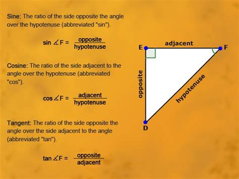 A Right Triangle Def Is Shown To The Left Of The Text That Describes