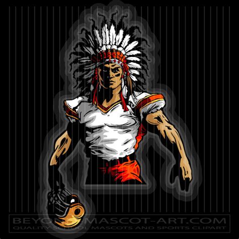 Football Mascot Indian Graphic Vector Football Image