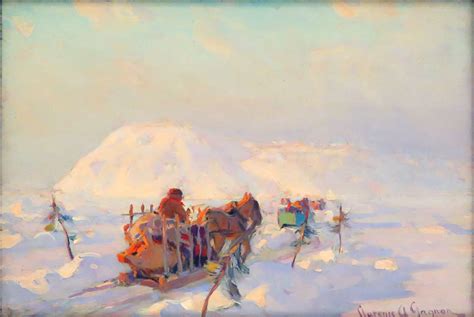 Clarence A Gagnon Crossing The Ice Bridge Quebec 1919