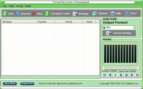 123 Audio File Converter Main Window Zjc Software Convert Audio