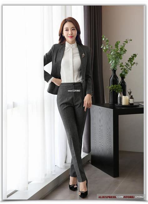 full length professional business formal pants women