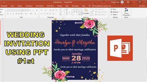 Add photos, music & text. Wedding Invitation Card Design in PowerPoint || PowerPoint Tutorial - YouTube