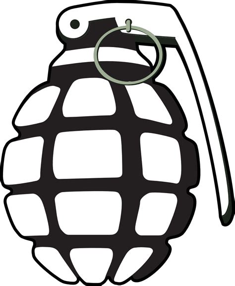 Army Grenade Clipart Grenade Black And White Png Download Full