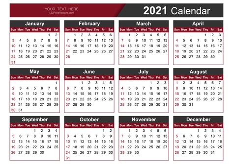Editable Calendar 2021 Customize And Print