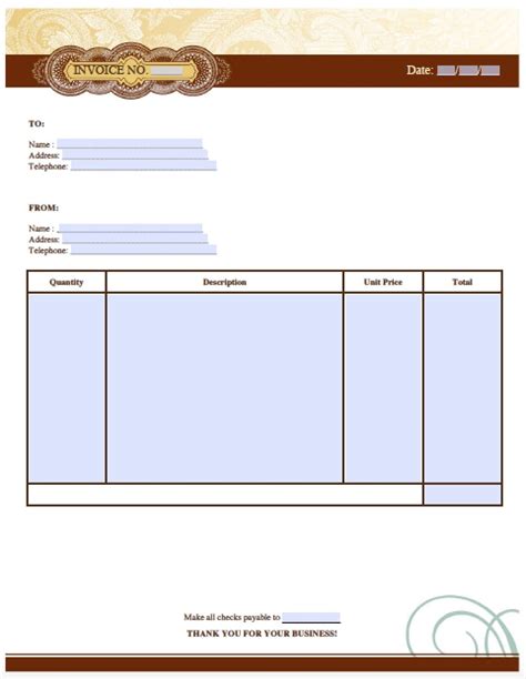 artist invoice template  word excel