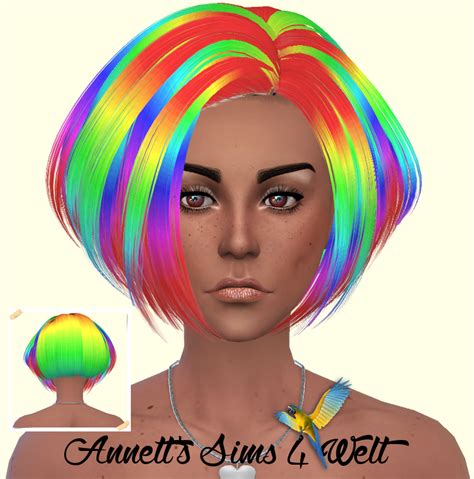 Sims 4 Ccs The Best Recolors Hair Rainbow By Annett85