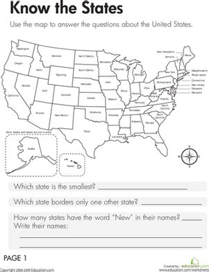 Become a pro subscriber to access hundreds of standards aligned worksheets. Geography: Know the States | Worksheet | Education.com
