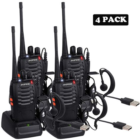 4 X Baofeng Bf 888s 16 Channel Uhf 400 470mhz Walkie Talkie Pair 2 Way