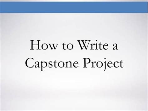 Only a select few of capstones are awarded for excellence. Capstone Template / High School Capstone Project - A ...