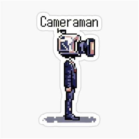 Camera Man From Skibidi Toilet Meme Pixel Art Sticker For Sale By