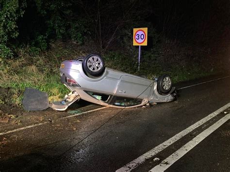 Driver Escapes Injury After Car Flips Onto Roof In Bridgnorth Crash