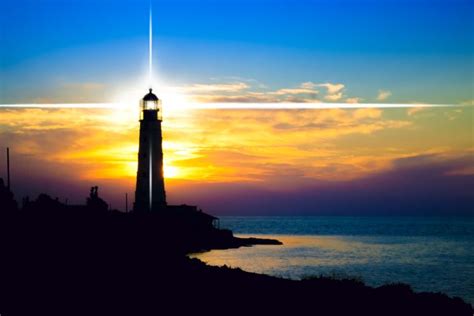 Lighthouses Sky Sunrises And Sunsets Sea Nature Wallpapers Hd