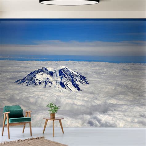 Summit On The Clouds Mount Rainier Usa Custom Wall Mural