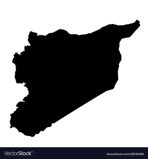 Syria Map Silhouette In Black On A White Vector Image