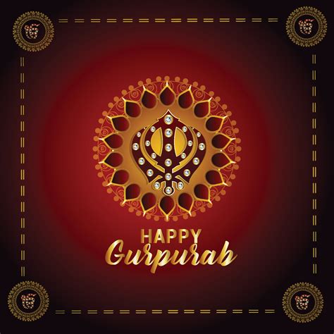 Creative Background With Sikh Symbol Ek Onkar Happy Gurpurab 2048738